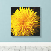 Mooie gele paardenbloem canvas afdruk (Insitu (Houten vloer))