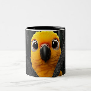 Mooie Gele Papegaai Koffiemok Schattige Vogel Li Tweekleurige Koffiemok