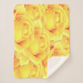 Mooie gele Rose Sherpa Deken (Voorkant)