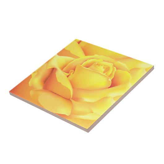 Mooie gele Rose Tegeltje (Zijkant)