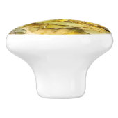 Mooie  gele rozen keramische knop (Zijkant)