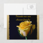 Mooie gele rozen op het Briefkaart van de zwarte v (Voorkant / Achterkant)