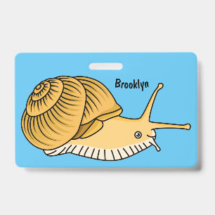 Mooie gele slakken cartoon illustratie badge