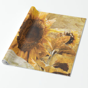 Mooie gele textuur Giant Sunflower Foto Art Cadeaupapier