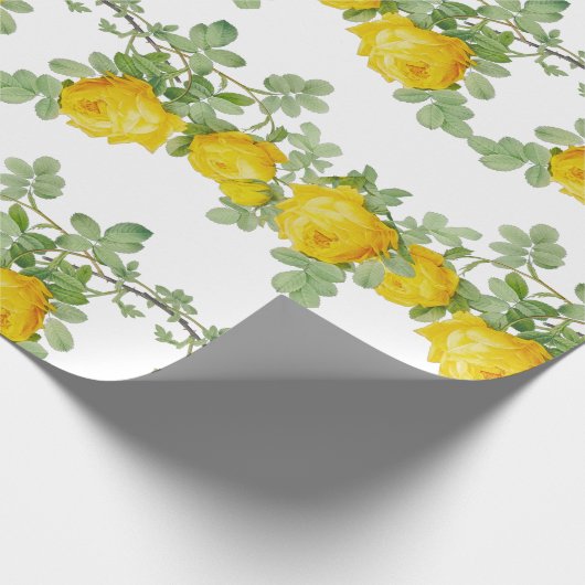Mooie Gele Trouwrosen Bloem Cadeaupapier (Hoek)