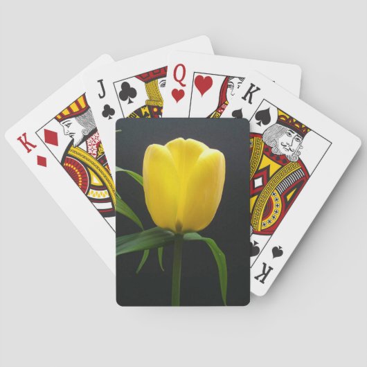 mooie gele tulp bloem speelkaarten (Achterkant)