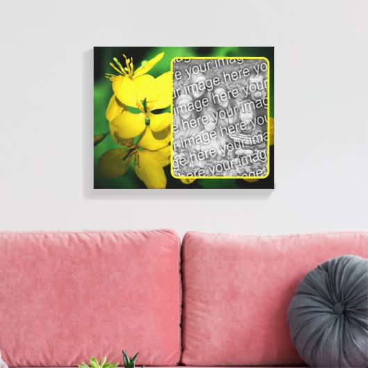 Mooie Gele Wilde Bloemen Maak Je Eigen Foto Canvas Afdruk (Insitu (Woonkamer))