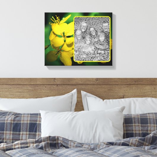 Mooie Gele Wilde Bloemen Maak Je Eigen Foto Canvas Afdruk (Insitu (Slaapkamer))