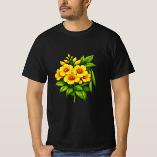 Mooie Gele Zonnebloem Boeket met Groene Bladeren T-shirt