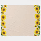 Mooie gele zonnebloemen op Light Beige Fleece Deken (Voorkant (Horizontaal))