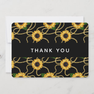 Mooie Gele Zonnebloemen Stijlvol Patroon Dank Je Bedankkaart