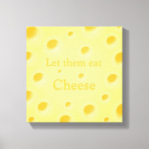 Mooie Gele Zwitserse Kaas met Aangepaste Tekst Canvas Afdruk
