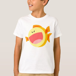 Mooie Gelukkige Cartoon Vis Kinderen T-Shirt