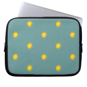 Mooie Gelukkige Gezicht Zonneschijn Zon Patroon Tu Laptop Sleeve