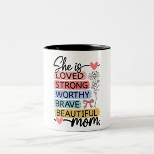 Mooie gelukkige Moederdag Mama Tweekleurige Koffiemok
