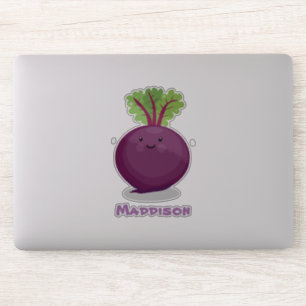 Mooie gelukkige paarse biet cartoon illustratie sticker