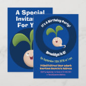 Mooie gelukkige zaailing cartoon illustratie kaart (Voorkant / Achterkant)