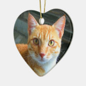 Mooie gemberkat keramisch ornament (Links)
