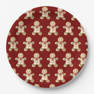 Mooie gemberkoek rode kerst papieren bord
