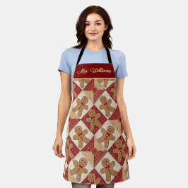 Mooie Gemberkoekman Patchwork Patroon Stijl Schort