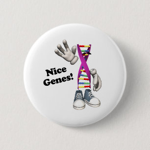 Mooie genen Funny DNA Strip Character Ronde Button 5,7 Cm