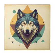 Mooie geometrische wolf Brown