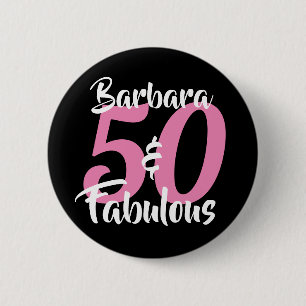 Mooie Gepersonaliseerde 50 en Prachtige Aangepaste Ronde Button 5,7 Cm
