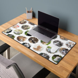Mooie gepersonaliseerde collage met 24 foto's bureaumat