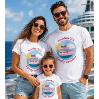Mooie Gepersonaliseerde Cruise Schip Familie Reis  T-shirt