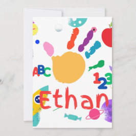 Mooie gepersonaliseerde kinder-ABC-handbeschilderi Kaart