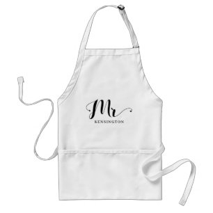 Mooie gepersonaliseerde Mr. Huwelijk Typography Standaard Schort