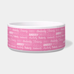 Mooie gepersonaliseerde roze naam typografie meisj voerbakje