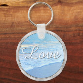 Mooie gepersonaliseerde strand bruiloft gunsten sleutelhanger (Achterkant)