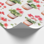 Mooie geranium potten cadeaupapier (Hoek)