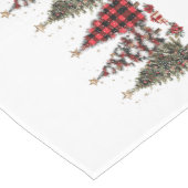 Mooie geruite kerstbomen medium tafelloper (Hoek)