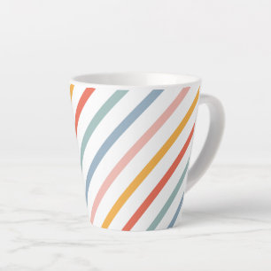 Mooie gestreepte diagonale suikerstok latte mok