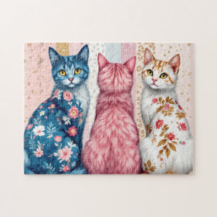 Mooie Gestreepte Katten Legpuzzel