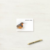 Mooie gevarieerde lijsterzangvogel op Sneeuwdag Post-it® Notes (Op bureau)