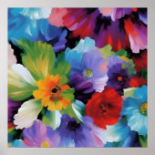 Mooie geverfde bloemen poster (Voorkant)