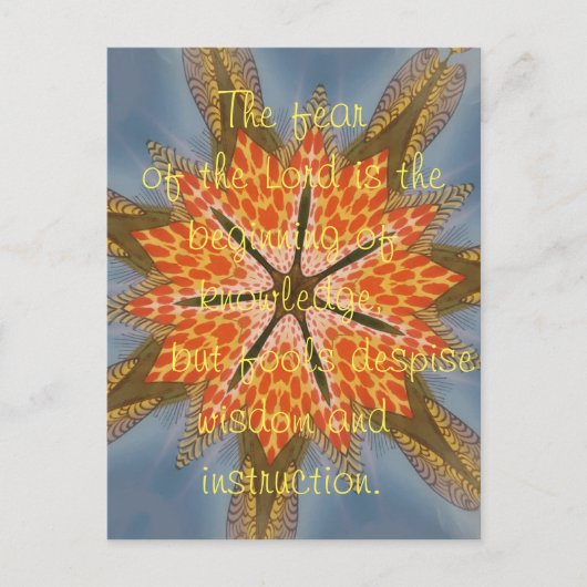 Mooie, geweldige angst voor de Heer is het begin Briefkaart (Voorkant)