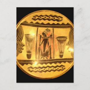 Mooie, geweldige gouden Rode Afrikaanse drummers Briefkaart