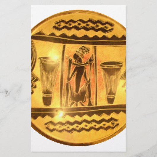 Mooie, geweldige gouden Rode Afrikaanse drummers Briefpapier (Voorkant)
