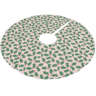 Mooie gewone hulstbladeren patroon Kerstmis Roze Kerstboom Rok