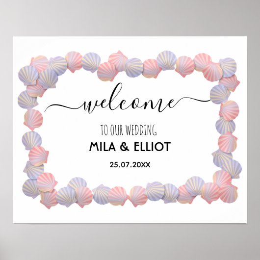 Mooie gezouten schelpen uit het zee poster (Voorkant)