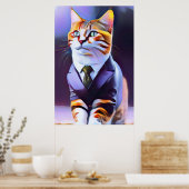 Mooie Ginger Cat Boss D Poster (Keuken)