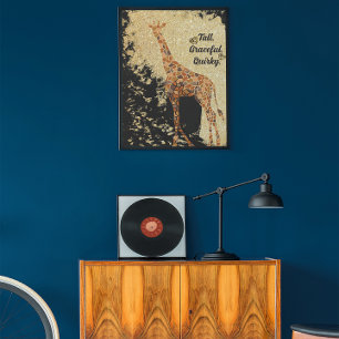 Mooie Giraffe Dierenkunst Poster