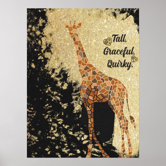 Mooie Giraffe Dierenkunst Poster (Voorkant)