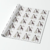 Mooie Giraffe en decoratieve bomen Cadeaupapier (Uitgerold)
