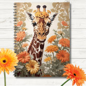 Mooie Giraffe en Gerbera Daisy Flowers Notitieboek