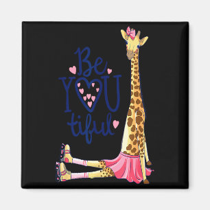 Mooie Giraffe _ Inspireer Wees Jijzelf Giraffe Die Magneet